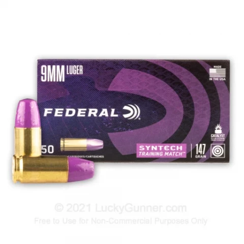 9mm - 147 Grain Total Synthetic Jacket FN - Federal Syntech Training Match - 50 Rounds