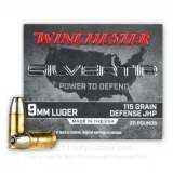 9mm - 115 Grain JHP - Winchester Silvertip - 20 Rounds
