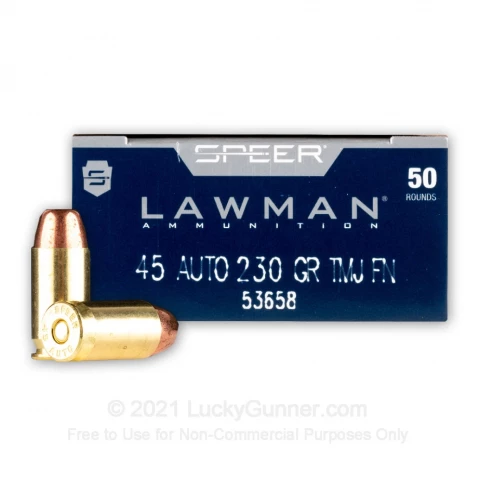 45 ACP - 230 Grain TMJ - Speer LAWMAN - 50 Rounds