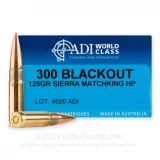 300 AAC Blackout - 125 Grain HP MatchKing - ADI World Class - 20 Rounds
