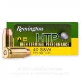 40 S&W - 155 Grain JHP - Remington HTP - 20 Rounds