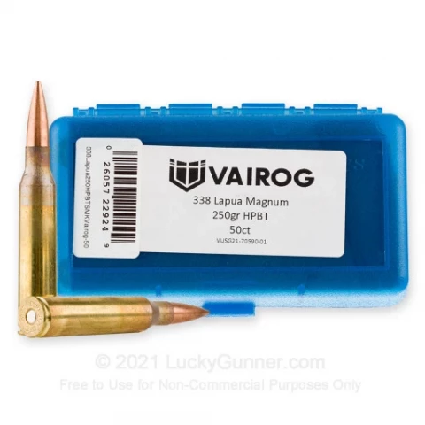 338 Lapua Magnum - 250 Grain HPBT MatchKing - Vairog - 50 Rounds