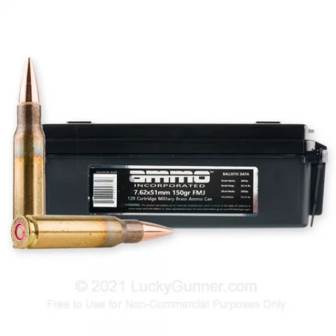 7.62x51 - 150 Grain FMJ - Ammo Inc. - 120 Rounds