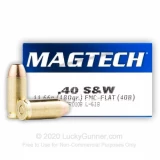 40 S&W - 180 Grain FMJ Flat - Magtech - 50 Rounds