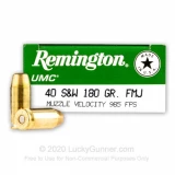 40 S&W - 180 Grain MC - Remington UMC - 50 Rounds