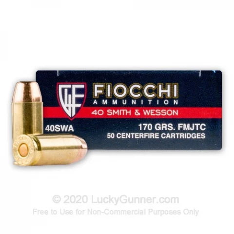 40 S&W - 170 Grain FMJ-FN - Fiocchi - 50 Rounds