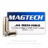 44 Mag - 240 Grain SJSP - Magtech - 50 Rounds