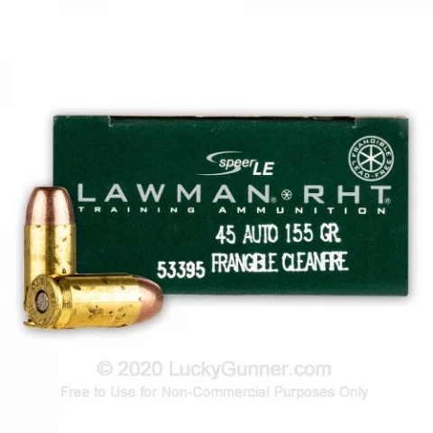 45 ACP - 155 Grain RHT Frangible - Speer Lawman - 1000 Rounds