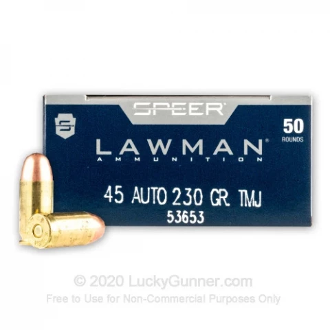 45 ACP - 230 Grain TMJ - Speer LAWMAN - 1000 Rounds