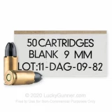9mm - Blank - DAG - 50 Rounds **BLANK ROUND**