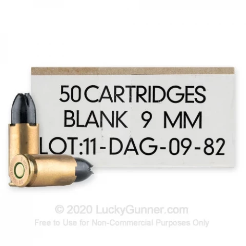 9mm - Blank - DAG - 50 Rounds **BLANK ROUND**