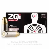 9mm - 124 Grain FMJ *Nickel Plated Steel Case* - ZQI - 1000 Rounds