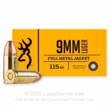 9mm - 115 Grain FMJ - Browning - 50 Rounds