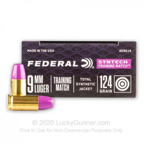 9mm - 124 Grain Total Synthetic Jacket FN - Federal Syntech Training Match - 500 Rounds