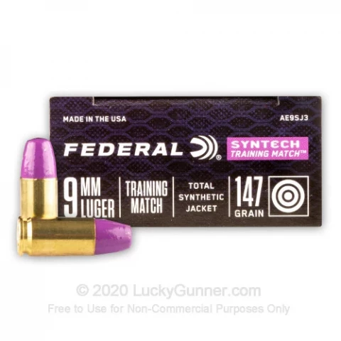 9mm - 147 Grain Total Synthetic Jacket FN - Federal Syntech Training Match - 500 Rounds