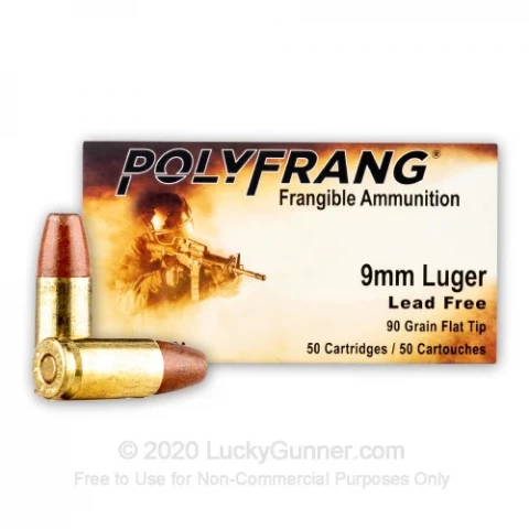 9mm - 90 Grain Frangible - PolyFrang - 50 Rounds