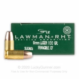9mm - 100 Grain RHT Frangible - Speer Lawman - 50 Rounds