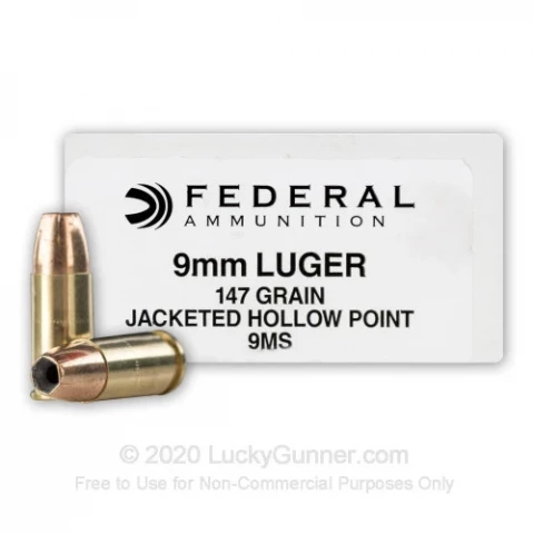 9mm - 147 Grain JHP - Federal Hi-Shok - 50 Rounds