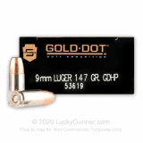 9mm - 147 Grain JHP - Speer Gold Dot LE - 50 Rounds