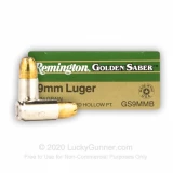 9mm - 124 gr JHP - Remington Golden Saber- 25 Rounds