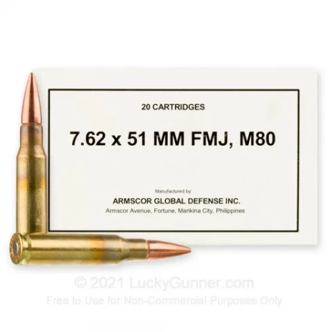 7.62x51 - 147 Grain FMJ M80 - Armscor - 200 Rounds