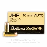 10mm Auto - 180 Grain JHP - Sellier & Bellot - 50 Rounds