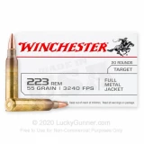 223 Rem - 55 Grain FMJ - Winchester USA - 20 Rounds
