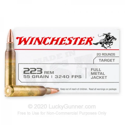 223 Rem - 55 Grain FMJ - Winchester USA - 20 Rounds