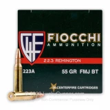 223 Rem - 55 Grain FMJ - Fiocchi - 50 Rounds