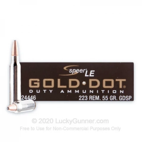 223 Rem - 55 Grain Gold Dot SP - Speer LE - 500 Rounds