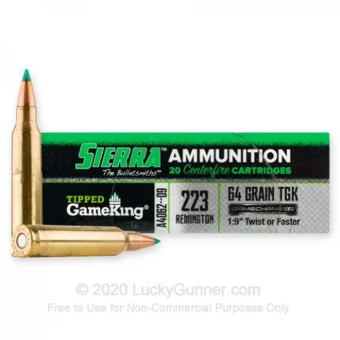 223 Rem - 64 Grain TGK - Sierra GameChanger - 20 Rounds