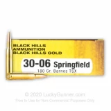 30-06 - 180 Grain TSX - Black Hills Gold - 20 Rounds