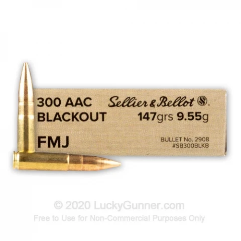 300 AAC Blackout - 147 Grain FMJ - Sellier & Bellot - 20