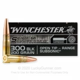 300 AAC Blackout - 200 Grain Open Tip - Winchester Super Suppressed - 20 Rounds