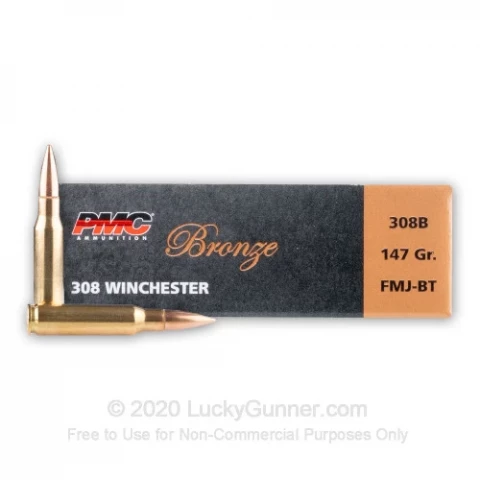 308 - 147 Grain FMJ-BT - PMC  - 20 Rounds