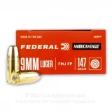 9mm - 147 Grain FMJ FN - Federal American Eagle - 50 Rounds