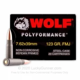 7.62x39 - 123 Grain FMJ - WOLF WPA Polyformance - 1000 Rounds