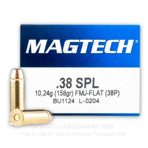 38 Special - 158 Grain FMJ FN  - Magtech - 50 Rounds