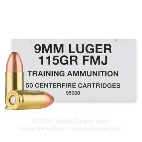 9mm - 115 Grain FMJ - Blazer Brass Training - 1000 Rounds