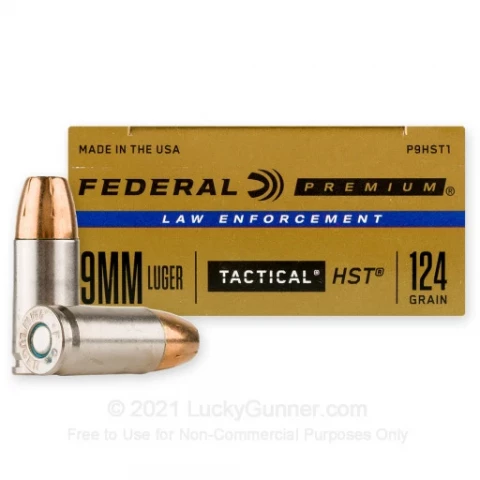 9mm - 124 Grain HST JHP - Federal Premium Law Enforcement - 50 Rounds