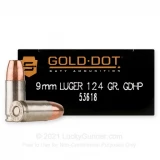 9mm - 124 Grain JHP - Speer Gold Dot LE - 50 Rounds