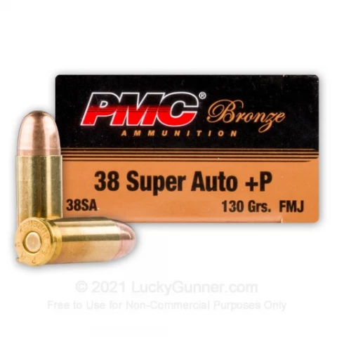  38 Super - +P 130 Grain FMJ - PMC - 50 Rounds